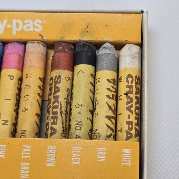 Cray-pass Oil Pastels 12 Sticks Sakura Made In Japan #51500 Drawing Art Vintage - Picture 6 of 6